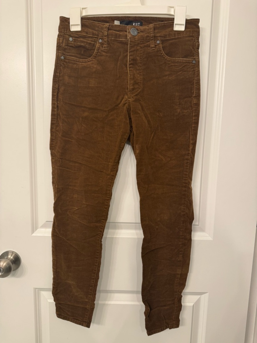 Kut from the Kloth Women's Corduroy Cropped Pants in Chestnut